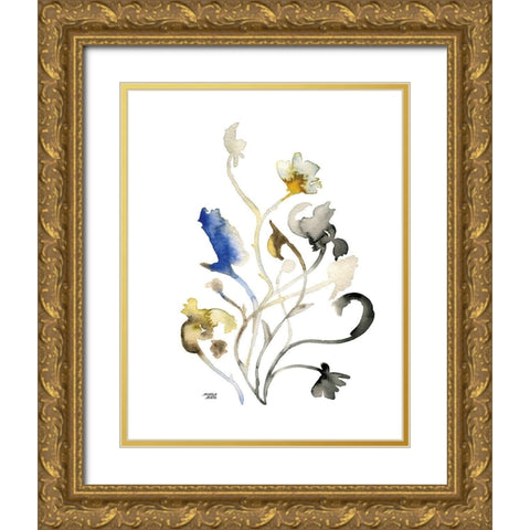 Watercolor Botanical II Gold Ornate Wood Framed Art Print with Double Matting by Bijou, Andrea