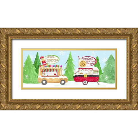 Food Cart Christmas panel II Gold Ornate Wood Framed Art Print with Double Matting by Reed, Tara