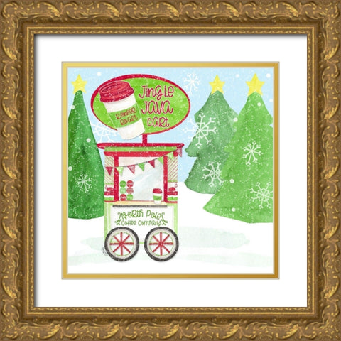 Food Cart Christmas II-Jingle Java Gold Ornate Wood Framed Art Print with Double Matting by Reed, Tara
