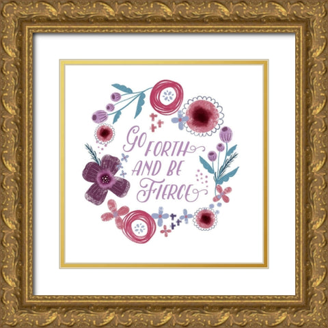 Fierce Girl I Fierce Gold Ornate Wood Framed Art Print with Double Matting by Noonday Designs