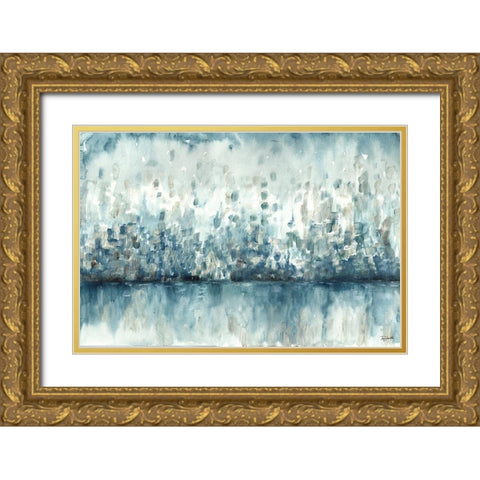 Lakeside Abstract Gold Ornate Wood Framed Art Print with Double Matting by Tre Sorelle Studios