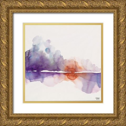 Purple Sun Gold Ornate Wood Framed Art Print with Double Matting by Bijou, Andrea