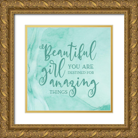 Girl Inspired -Amazing Gold Ornate Wood Framed Art Print with Double Matting by Reed, Tara