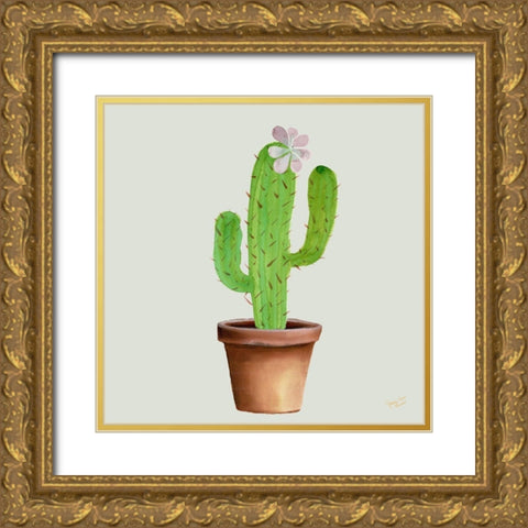 Succulent Symphony I clean Gold Ornate Wood Framed Art Print with Double Matting by Cusson, Marie Elaine