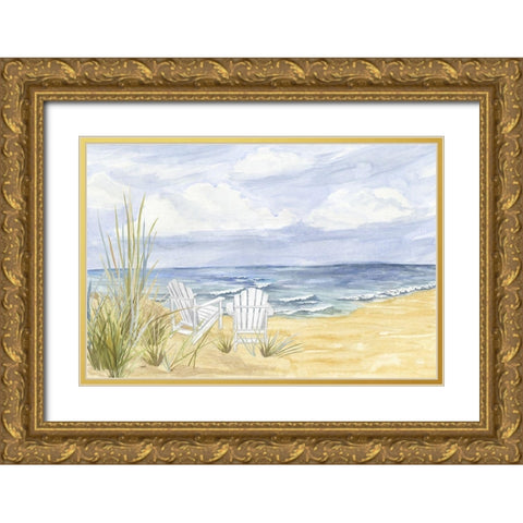 By the Sea Landscape Gold Ornate Wood Framed Art Print with Double Matting by Reed, Tara