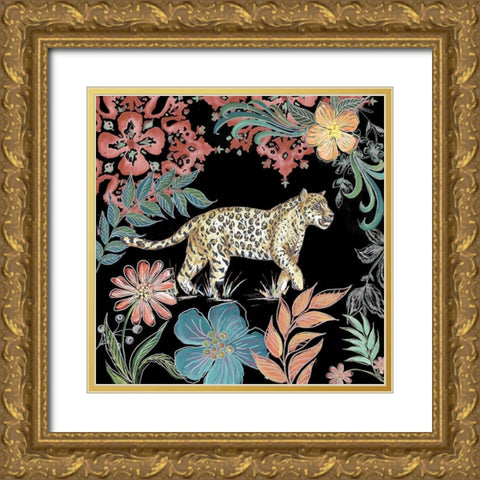 Jungle Exotica Leopard I Gold Ornate Wood Framed Art Print with Double Matting by Tre Sorelle Studios