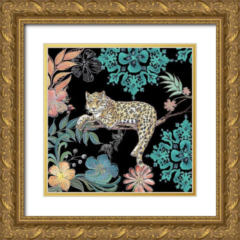 Jungle Exotica Leopard II Gold Ornate Wood Framed Art Print with Double Matting by Tre Sorelle Studios