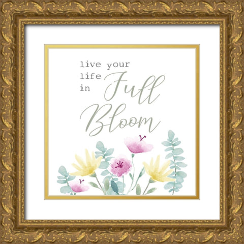 Full Bloom I Gold Ornate Wood Framed Art Print with Double Matting by Hartworks