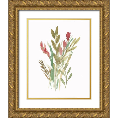Farmhouse Florals IV Gold Ornate Wood Framed Art Print with Double Matting by Chapman, Marcy