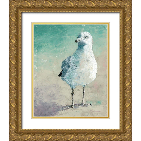 Beach Bird II Gold Ornate Wood Framed Art Print with Double Matting by Cusson, Marie Elaine