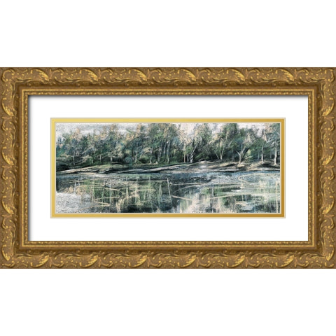 Pastel Landscape Study Gold Ornate Wood Framed Art Print with Double Matting by Tre Sorelle Studios