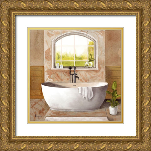 Marble Bath I Gold Ornate Wood Framed Art Print with Double Matting by Bannarot