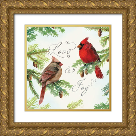 Christmas Blessings III Gold Ornate Wood Framed Art Print with Double Matting by Cusson, Marie Elaine