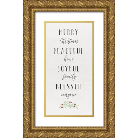 Cozy Christmas Panel I Gold Ornate Wood Framed Art Print with Double Matting by Hartworks