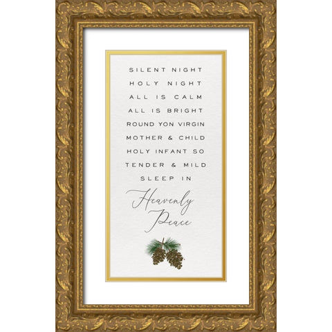 Cozy Christmas Panel III Gold Ornate Wood Framed Art Print with Double Matting by Hartworks