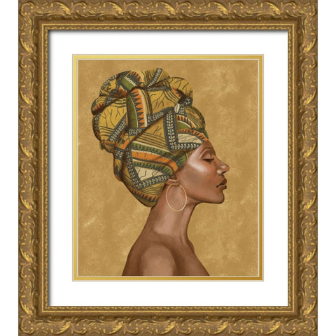 Beautiful Woman I Gold Ornate Wood Framed Art Print with Double Matting by Bannarot