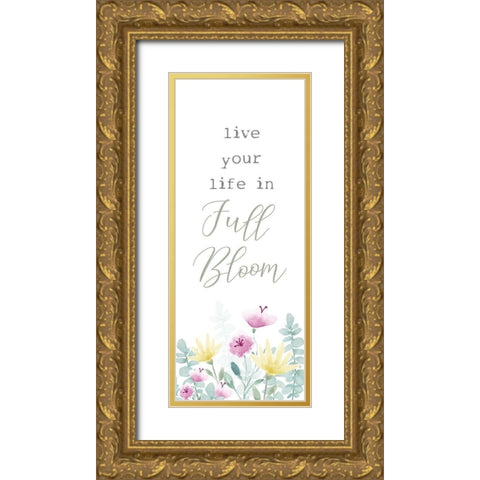 Full Bloom vertical I Gold Ornate Wood Framed Art Print with Double Matting by Hartworks