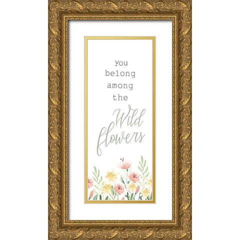Full Bloom vertical II Gold Ornate Wood Framed Art Print with Double Matting by Hartworks
