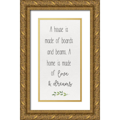 Inspired Life vertical II-House Gold Ornate Wood Framed Art Print with Double Matting by Hartworks