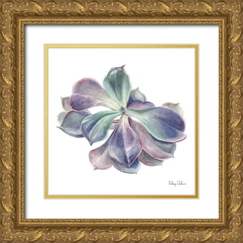 Single Succulents II Gold Ornate Wood Framed Art Print with Double Matting by Wilson, Kelsey