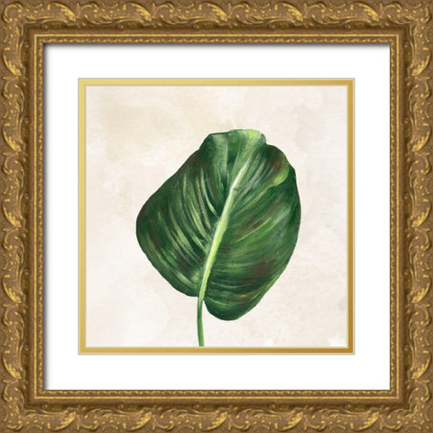 Tropical Leaves I Gold Ornate Wood Framed Art Print with Double Matting by Lee C