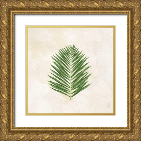 Tropical Leaves II Gold Ornate Wood Framed Art Print with Double Matting by Lee C