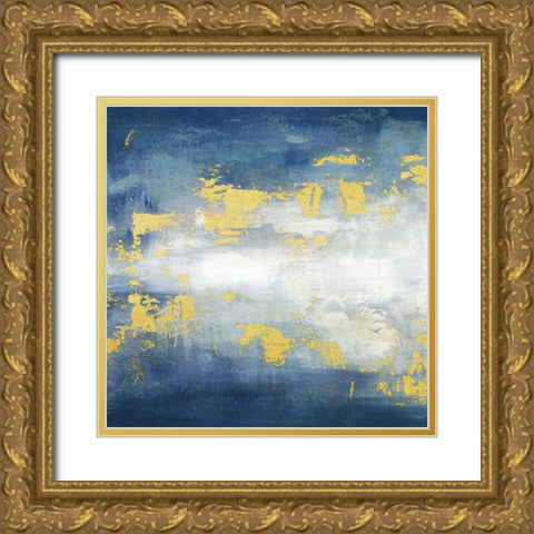 Sunrise Abstract Blue I Gold Ornate Wood Framed Art Print with Double Matting by Tre Sorelle Studios