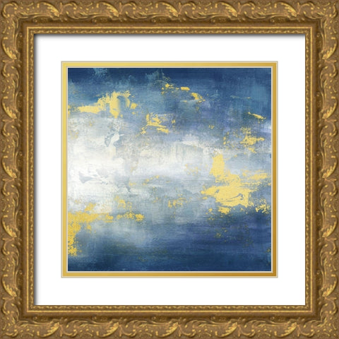 Sunrise Abstract Blue II Gold Ornate Wood Framed Art Print with Double Matting by Tre Sorelle Studios