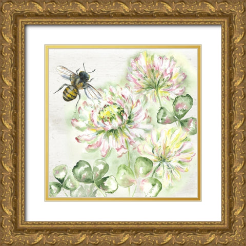 Honey Bee III Gold Ornate Wood Framed Art Print with Double Matting by Tre Sorelle Studios