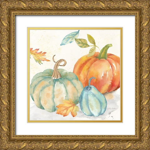 Pumpkin Patch II Gold Ornate Wood Framed Art Print with Double Matting by Coulter, Cynthia