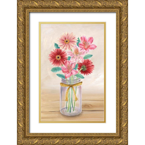 Floral Jar II Gold Ornate Wood Framed Art Print with Double Matting by Wilson, Kelsey