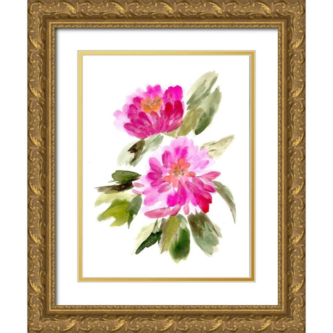 Farmhouse Florals VIII Gold Ornate Wood Framed Art Print with Double Matting by Chapman, Marcy