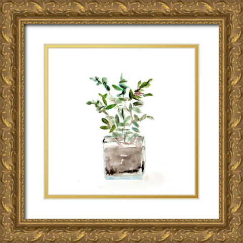 Potted Botanicals V Gold Ornate Wood Framed Art Print with Double Matting by Chapman, Marcy