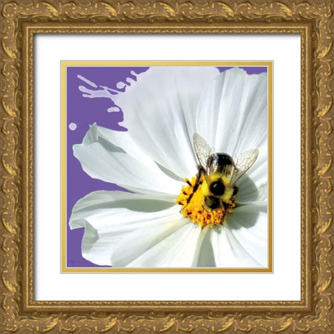 Flower Pop IV Gold Ornate Wood Framed Art Print with Double Matting by Cusson, Marie Elaine