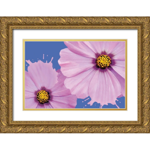 Flower Pop landscape I Gold Ornate Wood Framed Art Print with Double Matting by Cusson, Marie Elaine