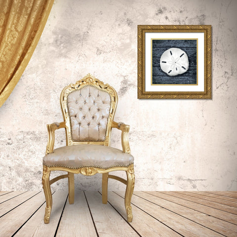 Seashore Shells Navy II Gold Ornate Wood Framed Art Print with Double Matting by Cusson, Marie Elaine