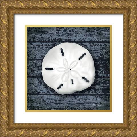 Seashore Shells Navy II Gold Ornate Wood Framed Art Print with Double Matting by Cusson, Marie Elaine