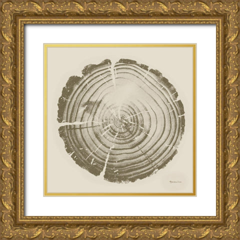 Tree Trunk cream II Gold Ornate Wood Framed Art Print with Double Matting by Cusson, Marie Elaine