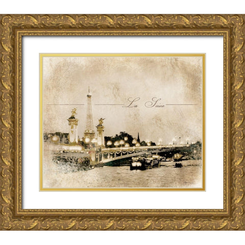 Le Pont Alexandre Gold Ornate Wood Framed Art Print with Double Matting by Cusson, Marie Elaine