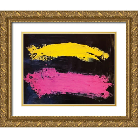 Bright Abstract landscape Gold Ornate Wood Framed Art Print with Double Matting by Cusson, Marie Elaine