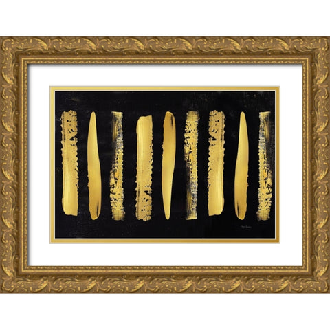 Golden Stripes II Gold Ornate Wood Framed Art Print with Double Matting by Cusson, Marie Elaine