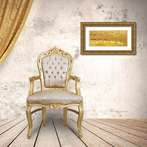 Lava Dance panel III Gold Ornate Wood Framed Art Print with Double Matting by Cusson, Marie Elaine