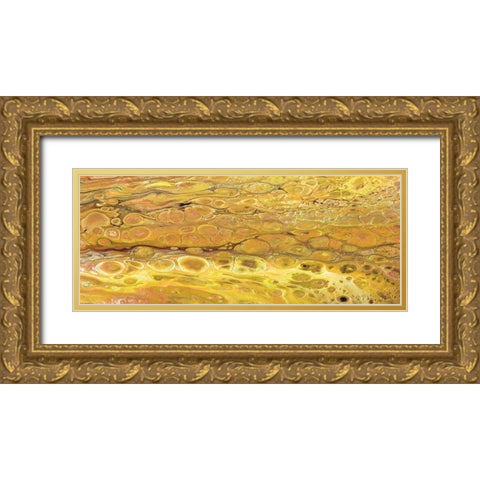 Lava Dance panel III Gold Ornate Wood Framed Art Print with Double Matting by Cusson, Marie Elaine