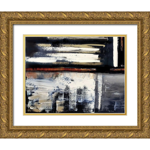Modern Abstract IV landscape Gold Ornate Wood Framed Art Print with Double Matting by Cusson, Marie Elaine