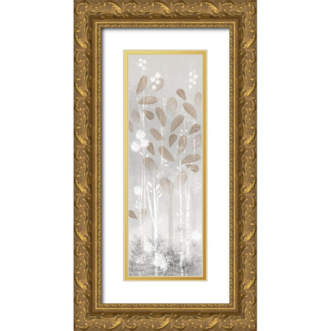 Golden Forest panel I Gold Ornate Wood Framed Art Print with Double Matting by Northern Lights