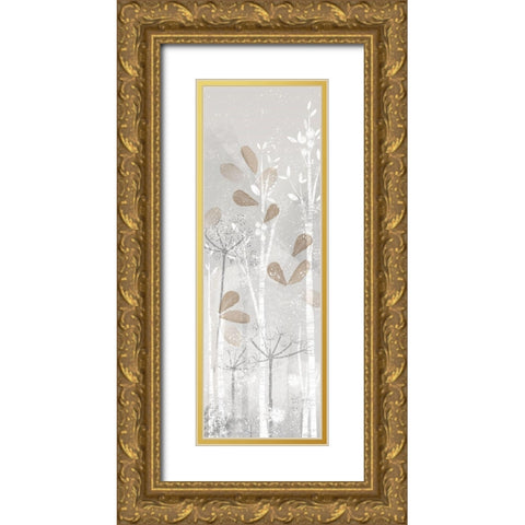 Golden Forest panel II Gold Ornate Wood Framed Art Print with Double Matting by Northern Lights