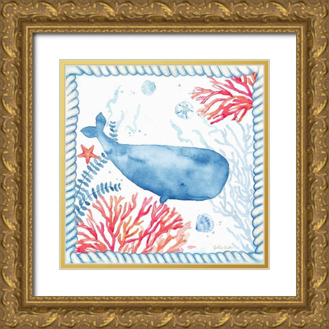 Nautical Sea Life II-Whale Gold Ornate Wood Framed Art Print with Double Matting by Coulter, Cynthia