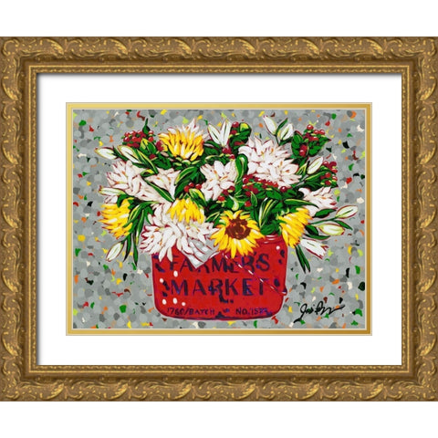 Country Florals Gold Ornate Wood Framed Art Print with Double Matting by Augustine, Jodi