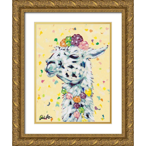 Drama Llama III Gold Ornate Wood Framed Art Print with Double Matting by Augustine, Jodi