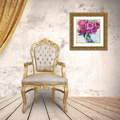 Roses Still Life I Gold Ornate Wood Framed Art Print with Double Matting by Smith, Kim